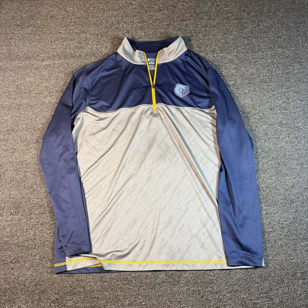 NBA Memphis Grizzlies Quarter Zip Pullover XL Blue Gray